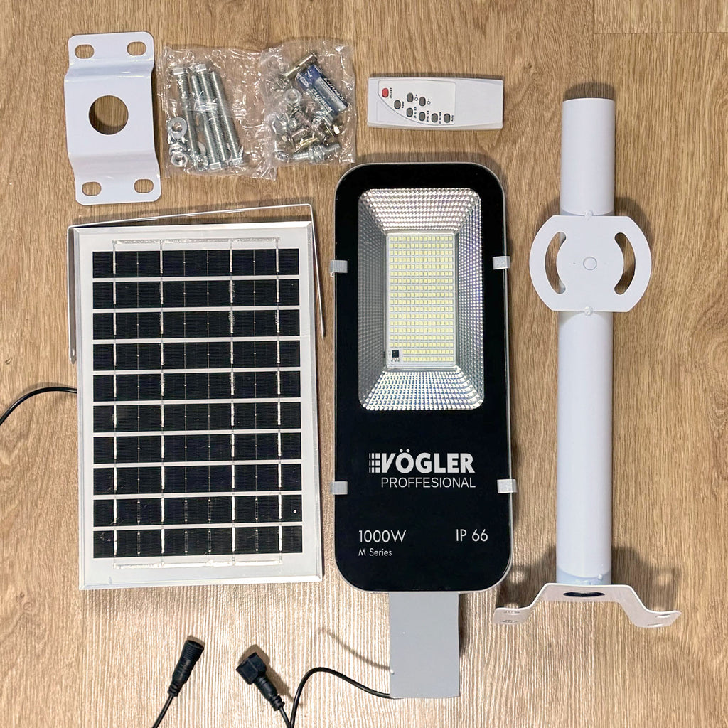 Zmogljiva solarna svetilka, senzor mraka, daljinsko upravljanje, Vögler Professional 1000W