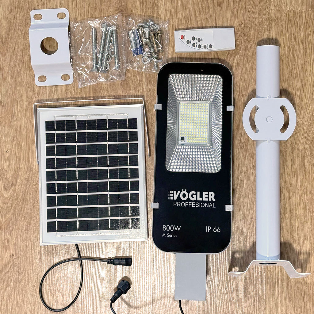 Zmogljiva solarna svetilka, senzor mraka, daljinsko upravljanje, Vögler Professional 800W