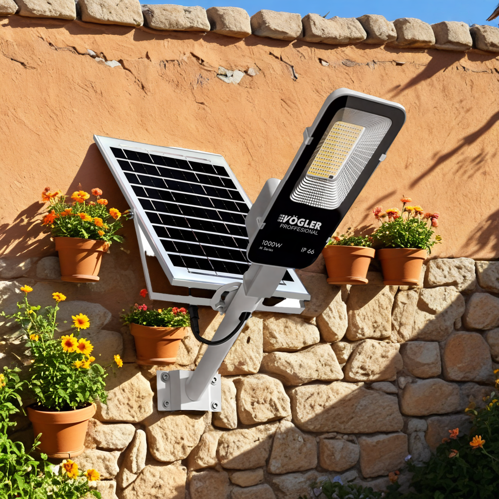 Zmogljiva solarna svetilka, senzor mraka, daljinsko upravljanje, Vögler Professional 1000W