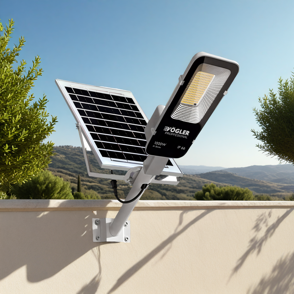 Zmogljiva solarna svetilka, senzor mraka, daljinsko upravljanje, Vögler Professional 1000W