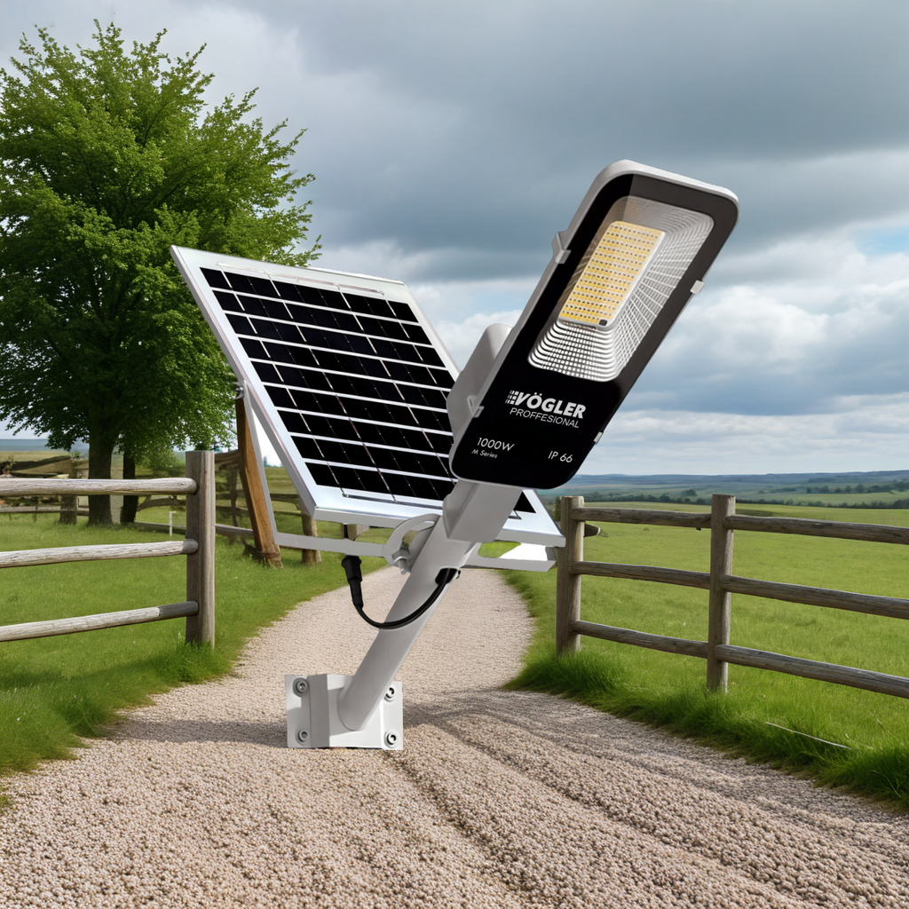 Zmogljiva solarna svetilka, senzor mraka, daljinsko upravljanje, Vögler Professional 1000W