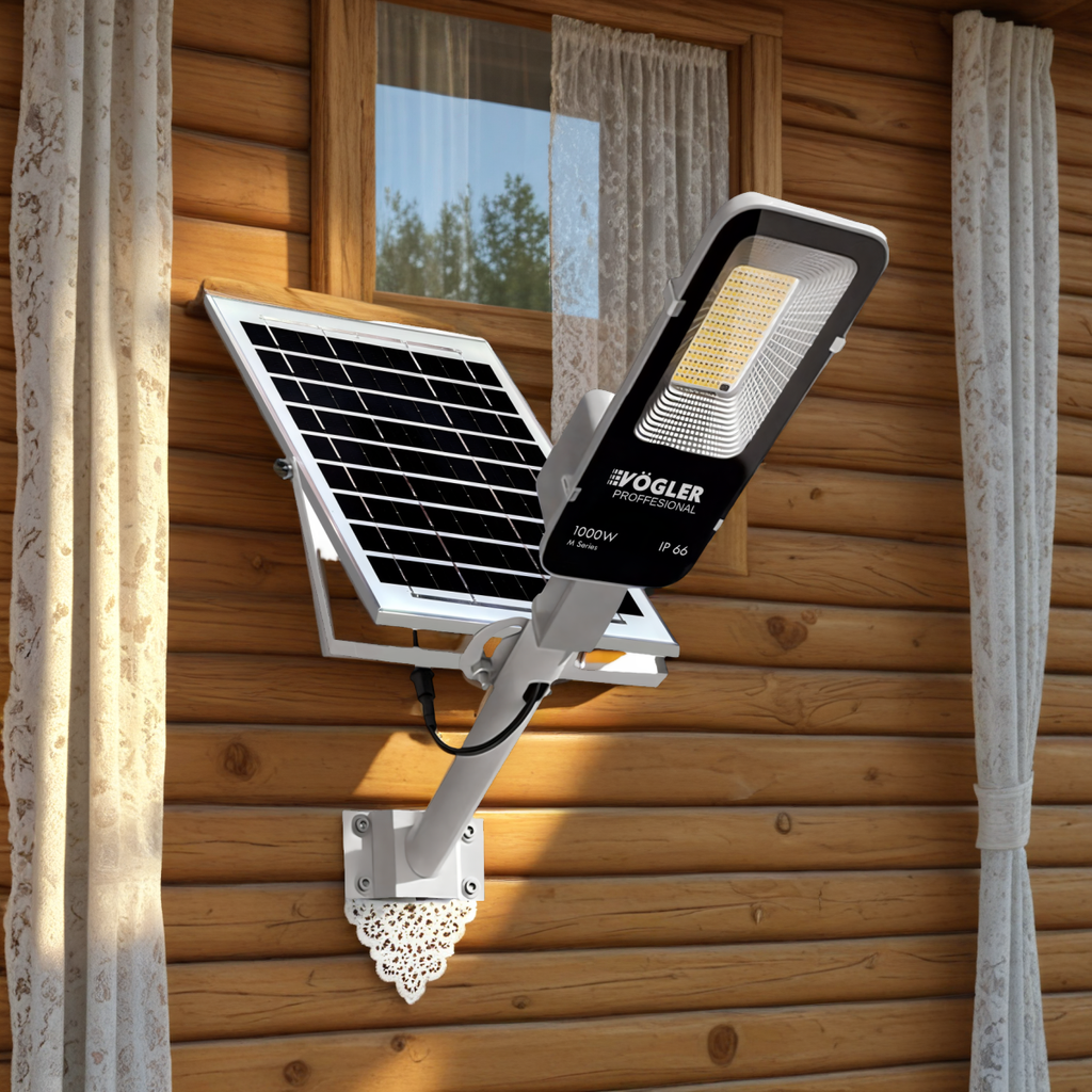 Zmogljiva solarna svetilka, senzor mraka, daljinsko upravljanje, Vögler Professional 1000W