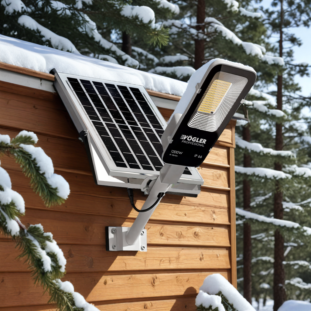 Zmogljiva solarna svetilka, senzor mraka, daljinsko upravljanje, Vögler Professional 1200W