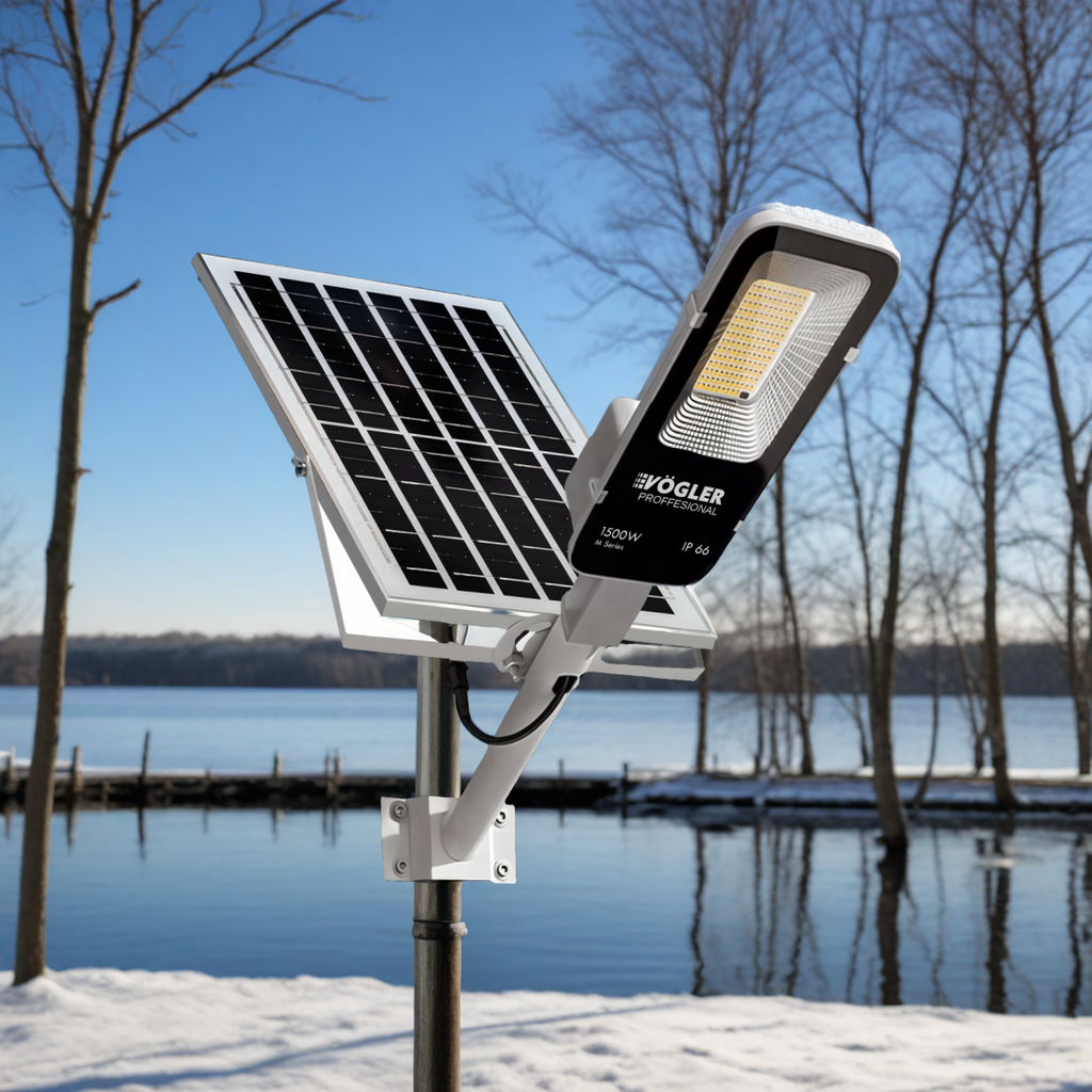 Zmogljiva solarna svetilka, senzor mraka, daljinsko upravljanje, Vögler Professional 1500W