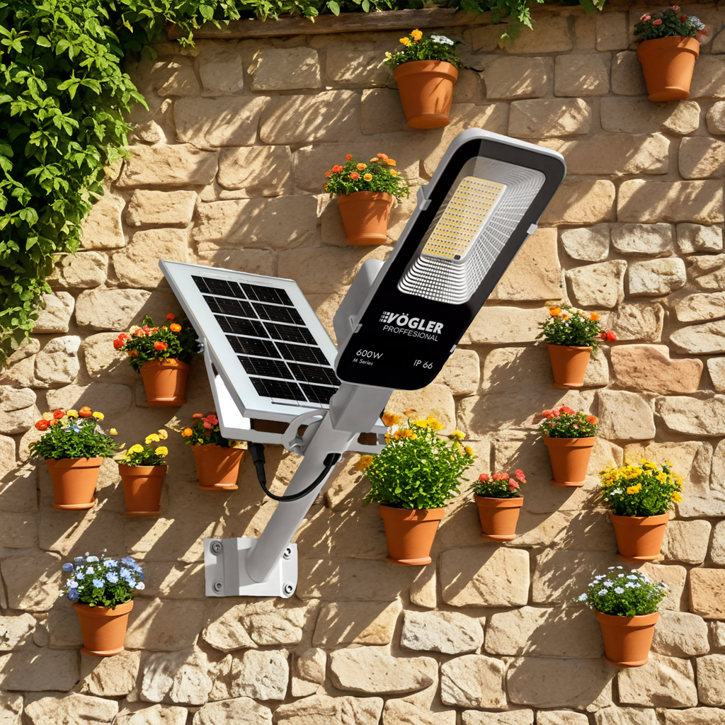 Zmogljiva solarna svetilka, senzor mraka, daljinsko upravljanje, Vögler Professional 600W