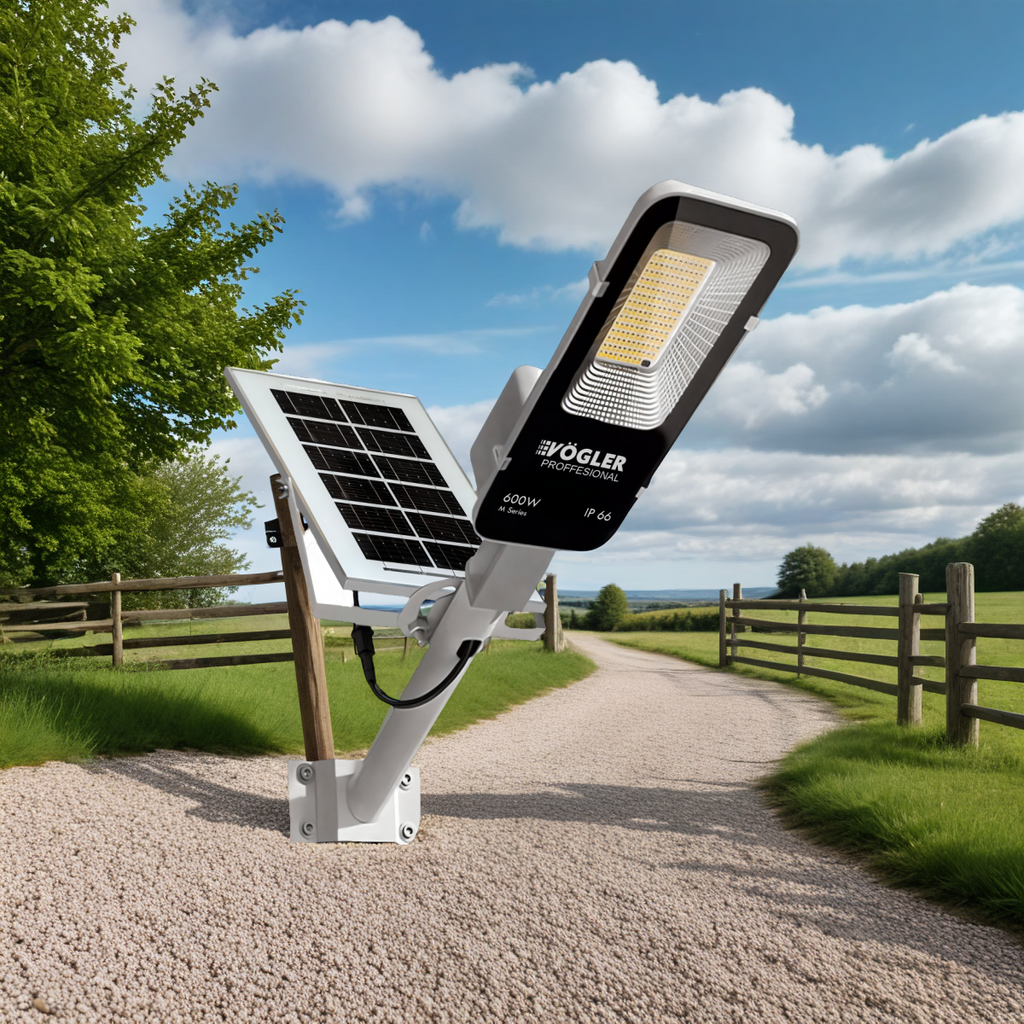 Zmogljiva solarna svetilka, senzor mraka, daljinsko upravljanje, Vögler Professional 600W