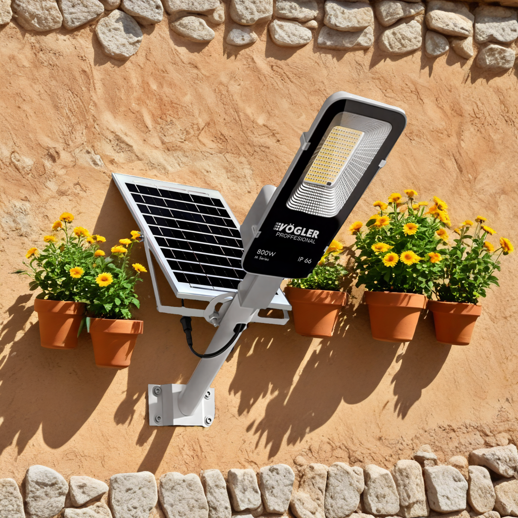 Zmogljiva solarna svetilka, senzor mraka, daljinsko upravljanje, Vögler Professional 800W
